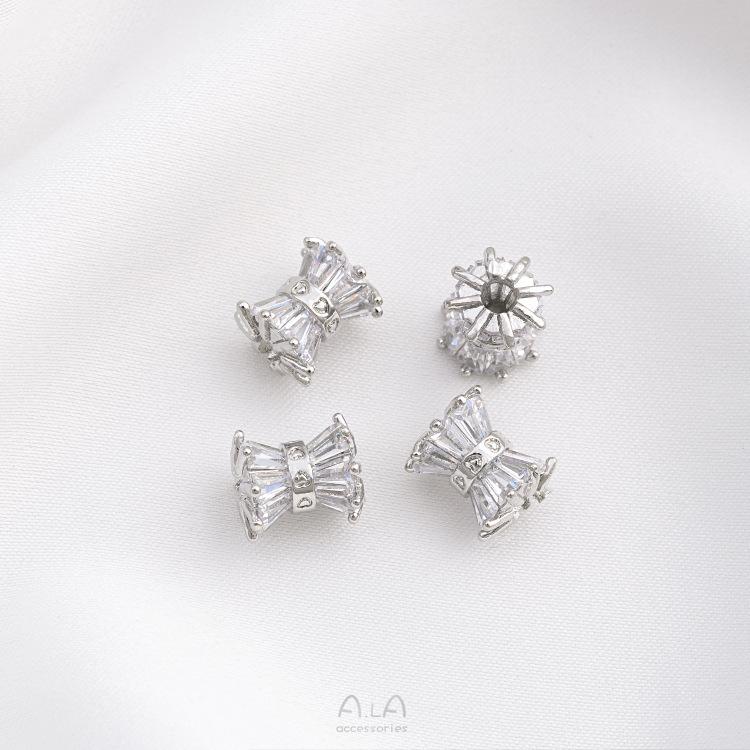 14K Gold-Plated Zircon Spacer Beads for DIY Jewelry