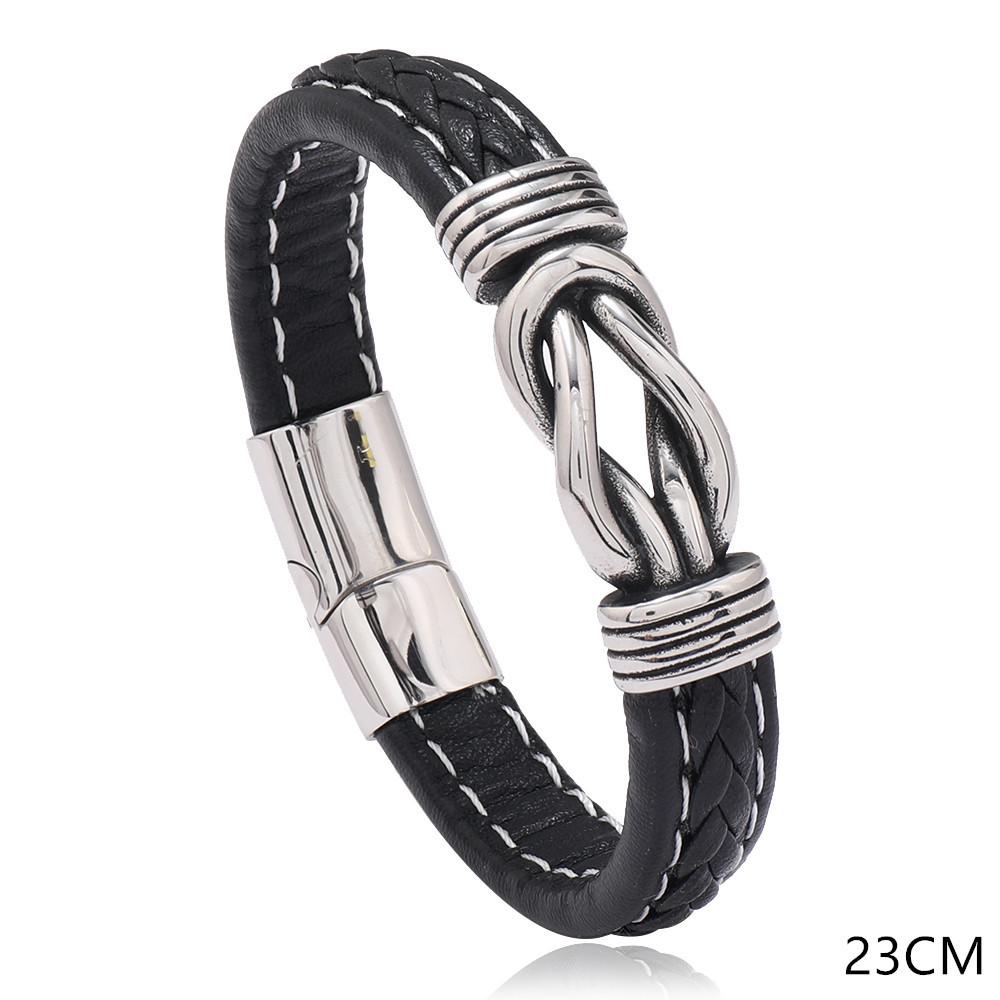 Men s Ethnic Multi-layer Woven Leather Bracelet with Magnetic Clasp