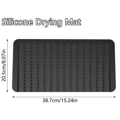 Silicone Dish Drying Mat for Kitchen Counter No-Spill Worktop Saver Drip-Free Non-Slip Slope Drain Mat Heat-insulating Pot Pads