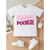 Europäische Größen Sommer Mode Mädchen Kurzarm T-Shirt, Rosa Slogan Pookie Aufdruck, Lässiges und Vielseitiges Oberteil.
