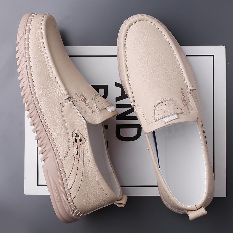 Fashion Men's Walking Shoes Genuine Leather Outdoor Driving Shoes Light Antiskid Casual Leather Oxford Shoes Business Loafers