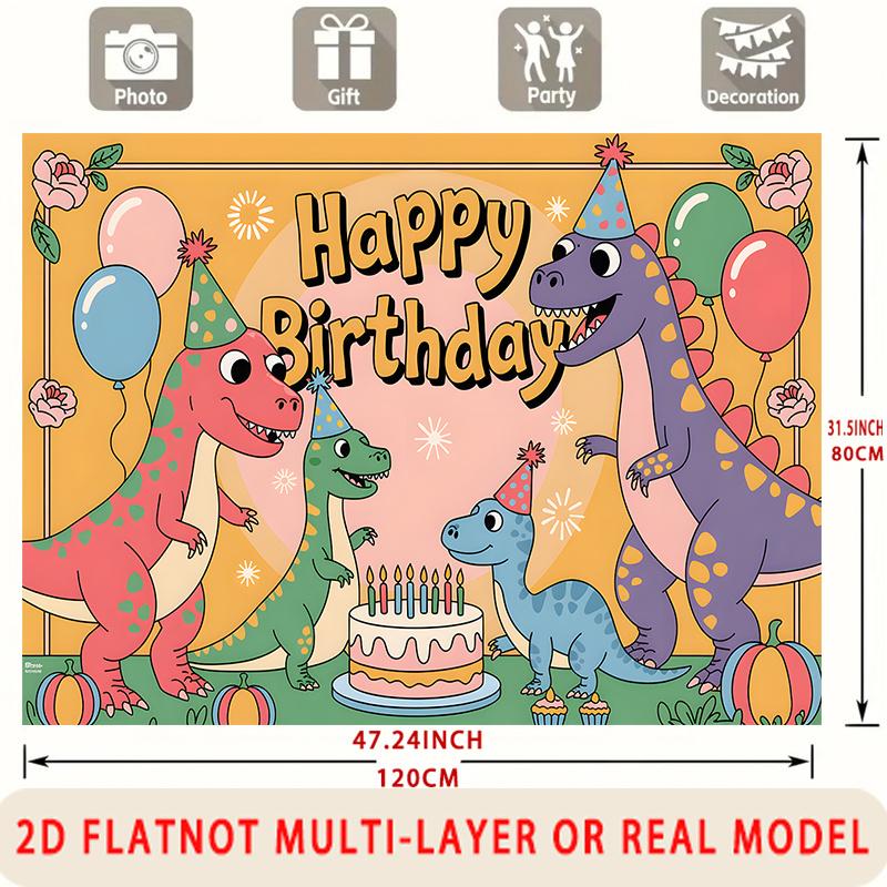 Party Backdrop Birthday Wedding Dinosaur Photo Booth Background Front Door Decor