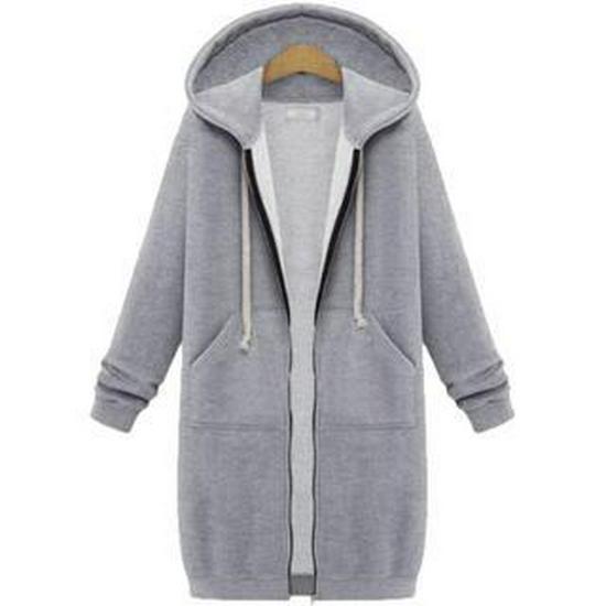 Damen Kapuzen-Sweatshirtjacke im europäischen und amerikanischen Stil für Herbst/Winter