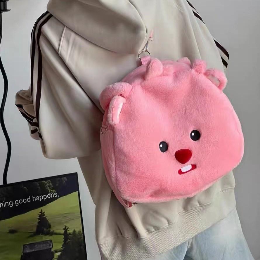 Backpack Loopy Themed Anime Peripheral Handbag Plush Toy Cute Cartoon Doll