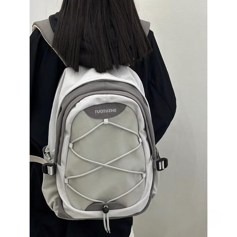 

Оптовый Горный Туристический Рюкзак от Ветра для Активного Отдыха Женский Большой Вместимости Чувство Дизайна Нишевый Легкий Школьный Рюкзак Женский Рюкзак серый