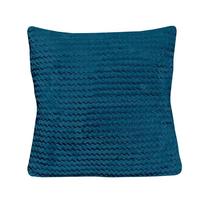 Coussin 45x45 cm COCOONING bleu canard, par Soleil d'Ocre