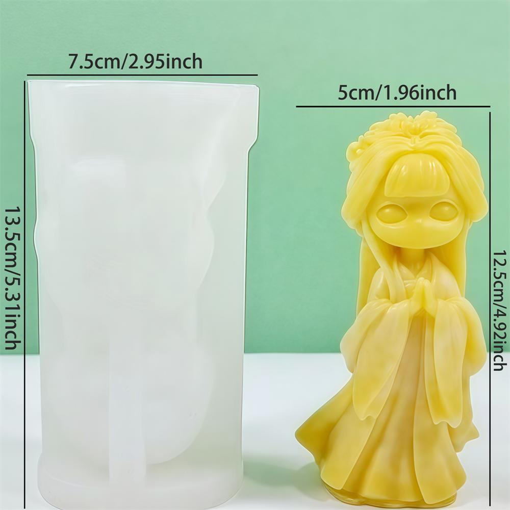 Princess Dolls Silicone Candle Mold DIY Girl Portrait Plaster Epoxy Casting Molds Gypsum Handmade Soap Baking Decoration Mould
