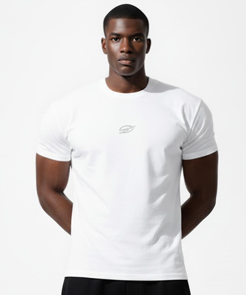 Eodeolteuonli Symbol Embroidered Logo Muscle Fit T-Shirt (2 Colors)