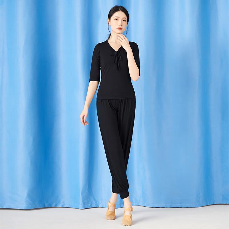 Zuoduofei Women s Mid-Sleeve Dance Practice Set S-3XL