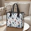 Winter Pattern Canvas Tote Bag Portable Daily Shopping Handbag For Women Outdoor Travel