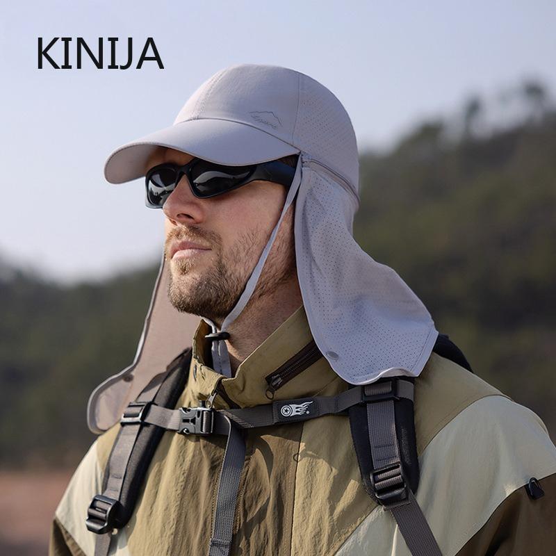 Quick-Dry Sun Hat for Men Women Detachable Shawl Neck Protection Adult Baseball Cap Outdoor Spring Summer Hat