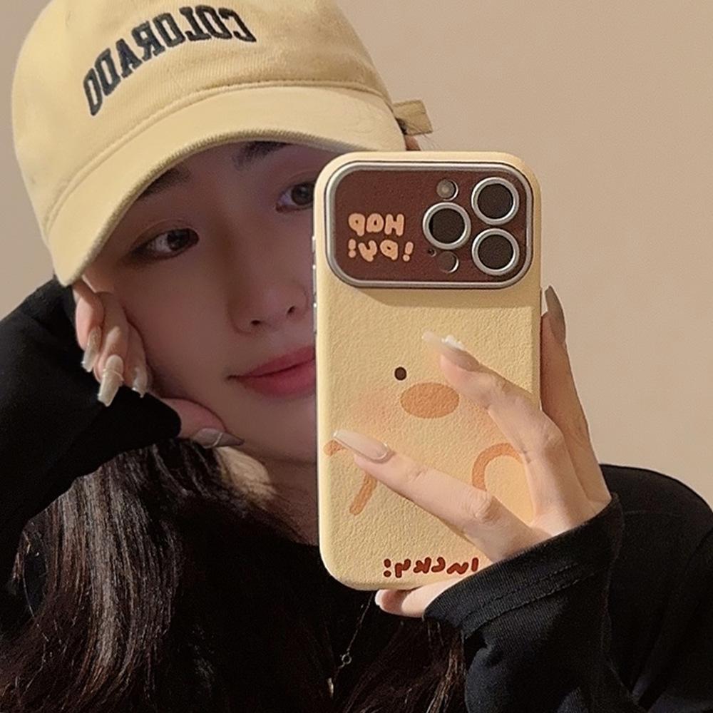Für Apple 15promax Handyhülle für IPhone16 Super Niedliche Schweinchen-Ente 17 Leder 13 Sturzsicher 12