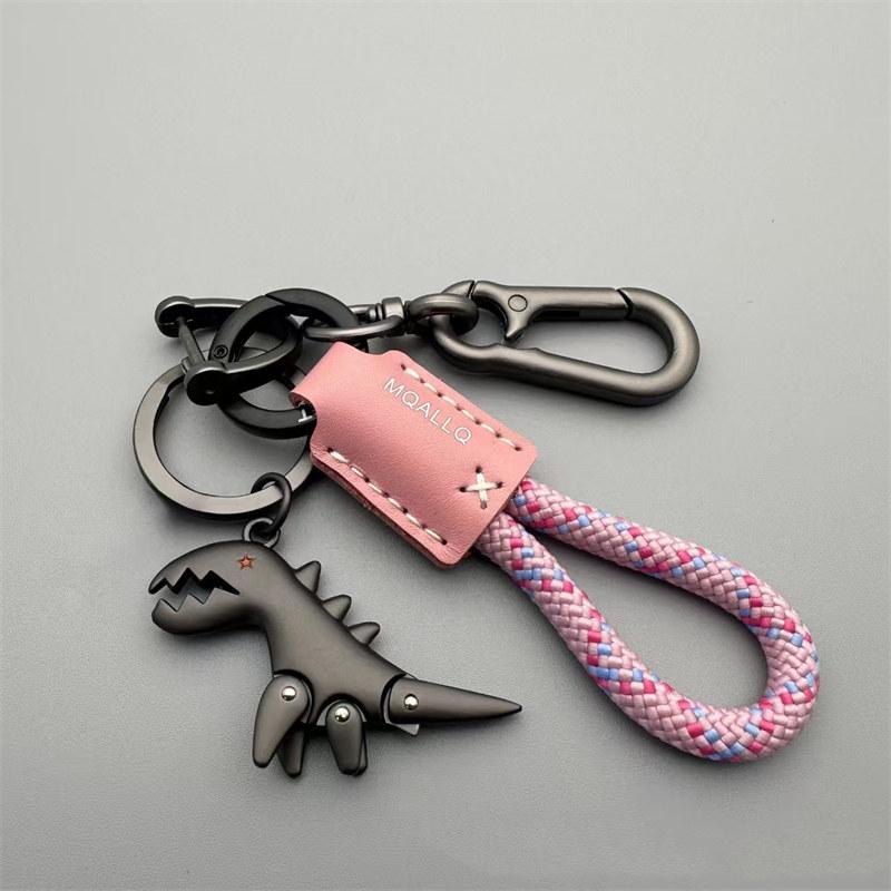 Fashion Dinosaur Pendant Keychain Car Key Alloy Leather Key Rings for Men Women Gifts GZW