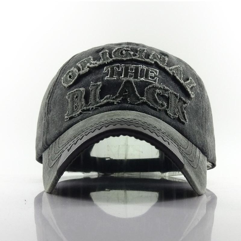 New European and American original black washed denim baseball cap outdoor sports sunshade duck tongue hole hat