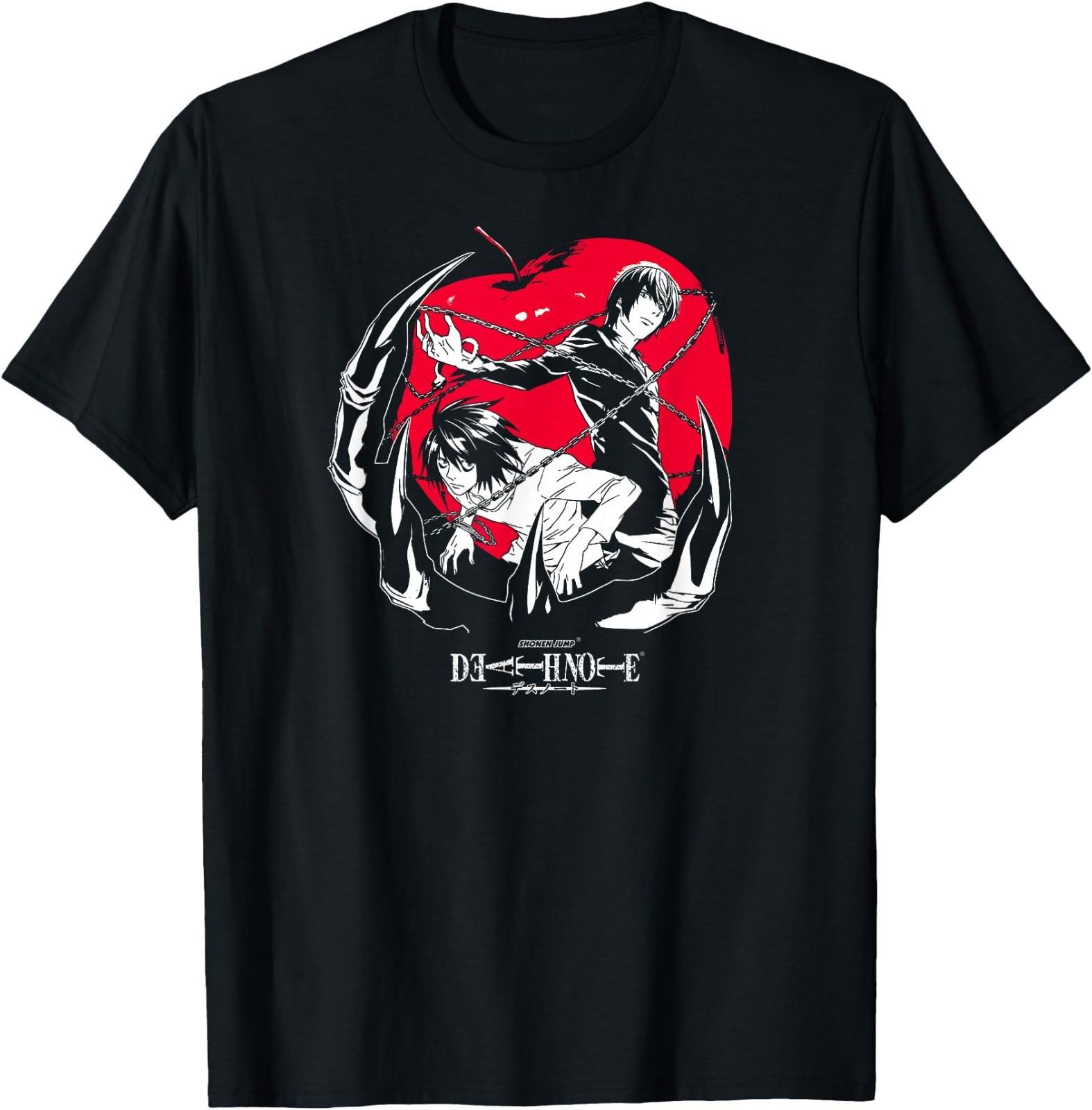 Death Note Light and L with Apple Anime T-Shirt Unisex T-Shirt S