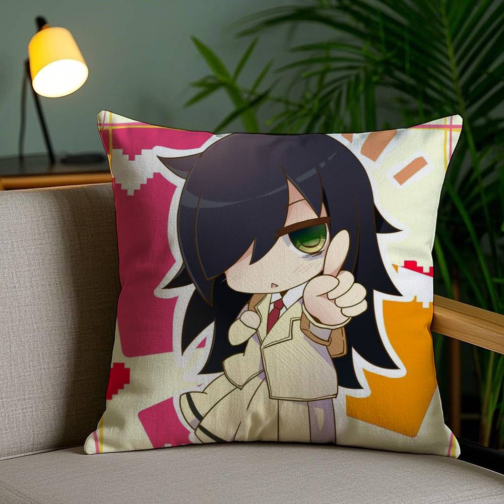 K-Kuroki T-Tomoko Pillow Case Office Sofa Dorm Chair Back Short Plush Double-sided Printing Home  Cushion Cover