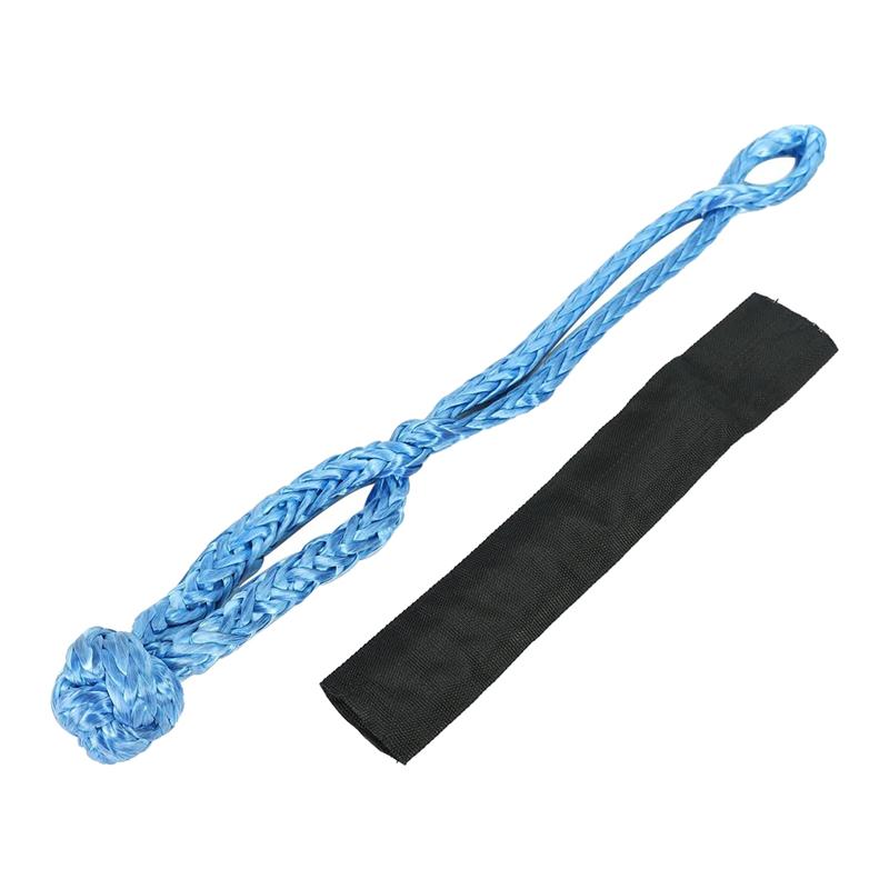 ABLZ-2PCS 1/2Inch X 22Inch Soft Hook And Loop Rope Synthetic Recovery Strap 43000LBS Breaking Power Blue