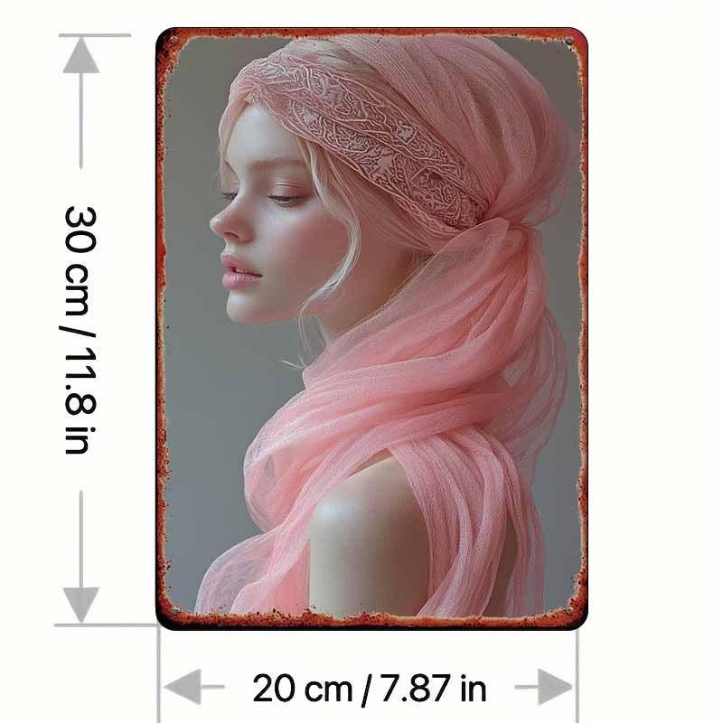 

Velrose Vintage Tin Sign with Pink Lace Edge Metal Wall Decor for Bedroom Bar Garage Garden Outdoor Home 20x30cm