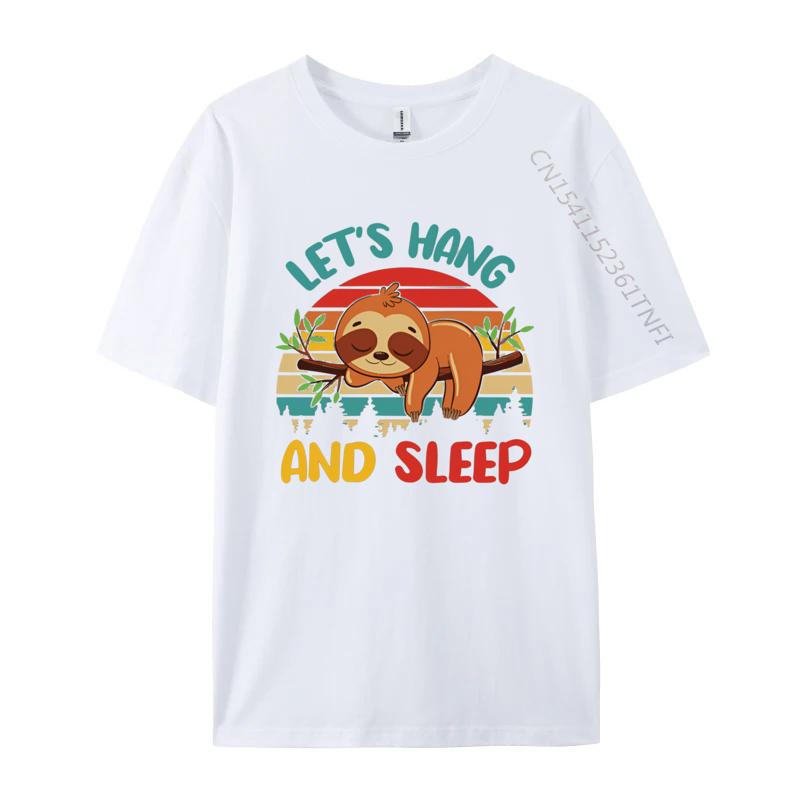 

Vintage Retro Lets Hang And Sleep Cute Tshirts Unisexs Cotton Oversized Printed T Shirts Graphic Tshirts Tees Tops S