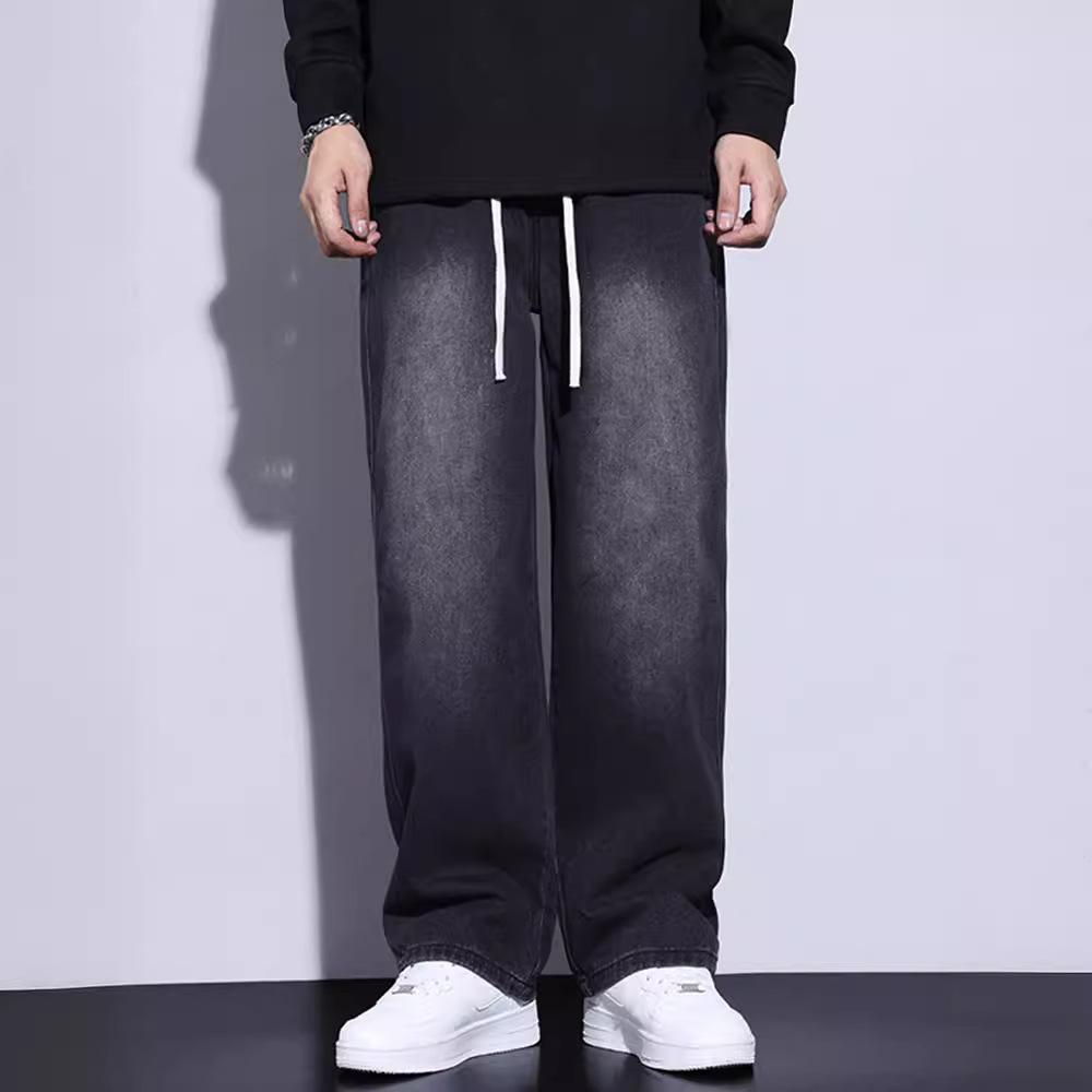 Men Black Jeans New Spring And Autumn Men Pants Wide-Leg Pants Men Casual Straight-Leg Trousers