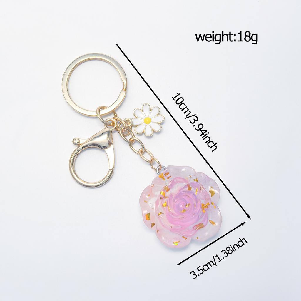 Rose Keychain Simple Daisy Pendant Keychain Floral Bag Accessories Couple Family Keychain Pendant