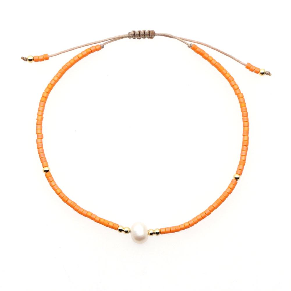 Retro Colorful Seed Bead & Faux Pearl Adjustable Bracelet - Trendy Hand-woven Jewelry for Women