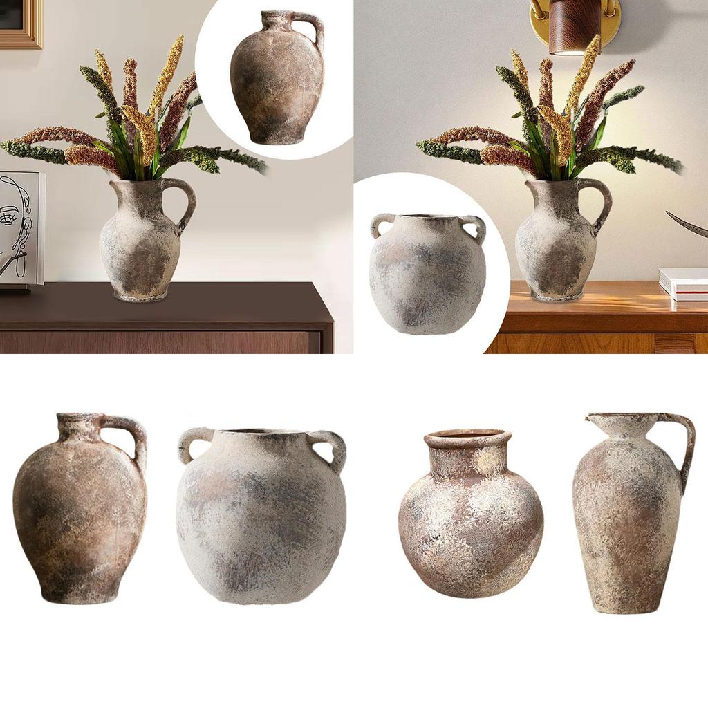 Ceramic Flower Vase Flower Arrangement Vintage Artwork Romantic Gift Plant Container for Farmhouse Dining Cabinet