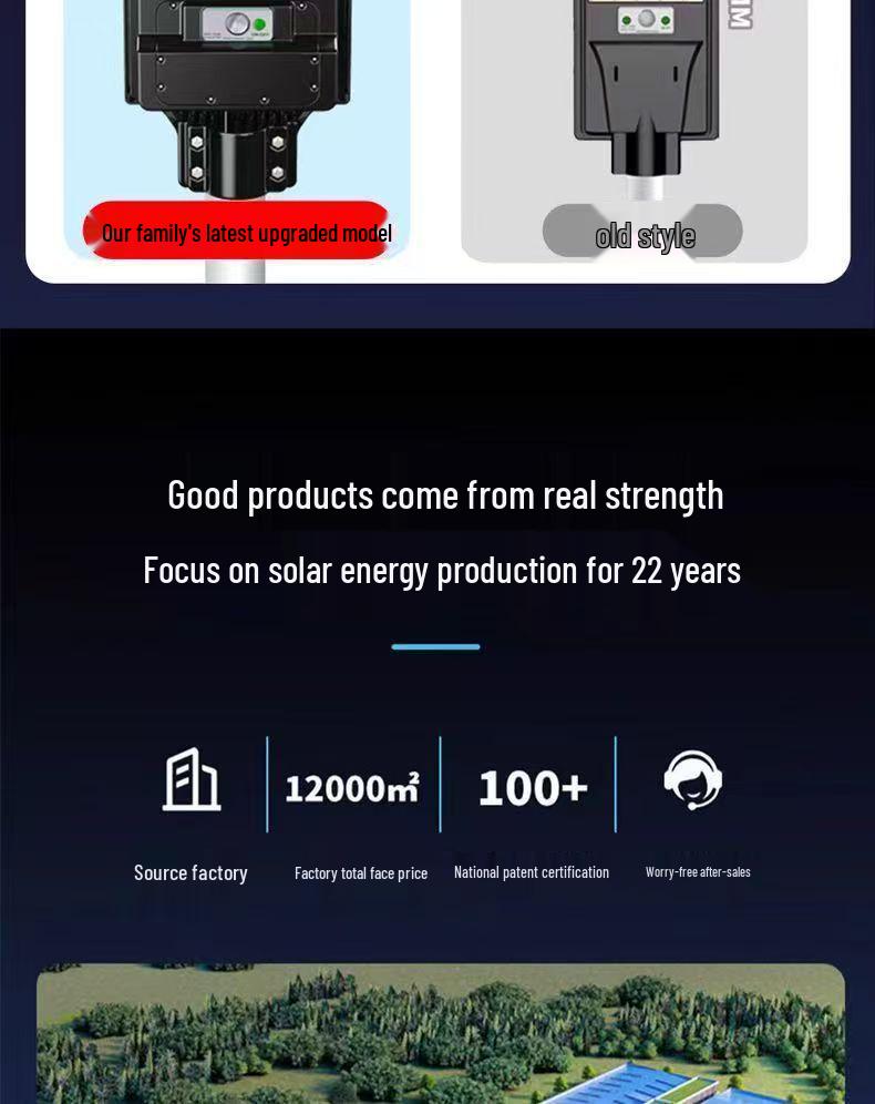 Super Bright Solar-Powered Outdoor Street Light - Waterproof, Induction-Activated, Ideal for Rural Homes & Gardens
