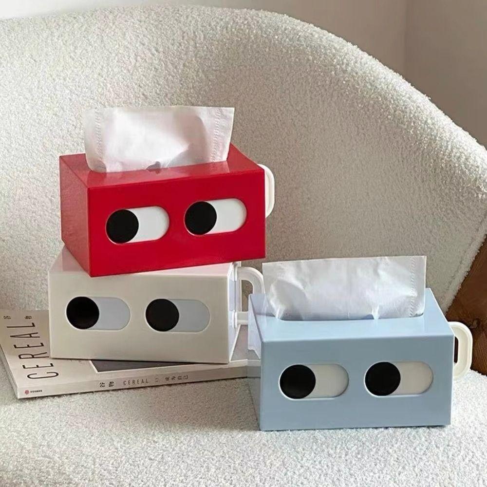 Big Eyes Facial Tissue Dispenser Rectangle Shape Desktop Tissue Case  Living Room