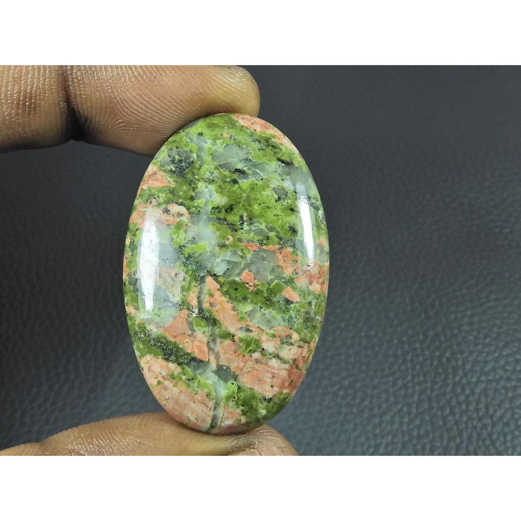 26X42X06MM Natural Unakite Jasper Oval Shape Cabochon Loose Gemstone 68Cts. G-420
