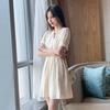 Elegant French Niche 2026 V-Neck Slimming A-Line Chiffon Dress for Women