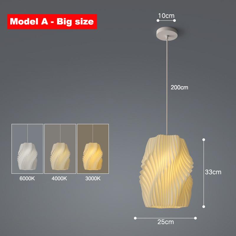 Modern 3D Printing Kitchen Bar LED Pendant Lights Bedroom Bedside Chandelier Bedroom Study Restaurant Island Cafe Hanging Light