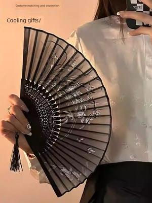 Chinese-Style Folding Fan, Traditional Style, Compact and Portable, New Chinese Style, Suitable for Students, Anime-Inspired, Portable for Use with a