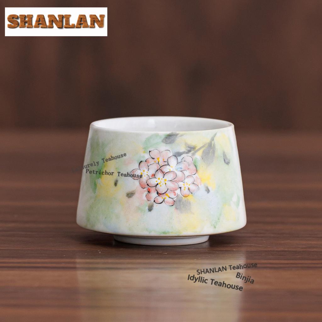 90ml Hand-painted Dream Garden Teacup Zen Tea Bowl Jug Tea-tasting Meditation Cup Chazhan Master Cups Household Drinkware Gift