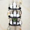 Metal corner bathroom shelf loft + shower hangers for cosmetics