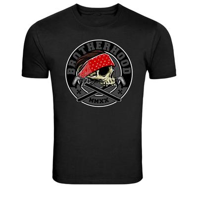 Bruderschaft Totenkopf Bandana Biker Grafik T-Shirt