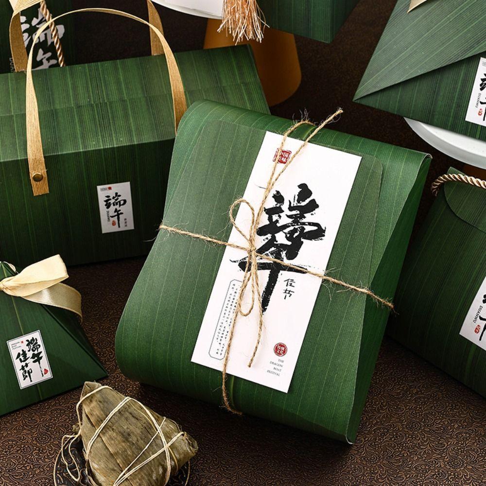 

Paper Dragon Boat Festival Gift Packing Box Triangle Design Hand Gift Box Home Decor Style 6