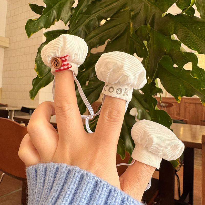 For 10CM Plush Doll Chef Hat Cute Mini Doll Hats DIY Dolls Decoration Accessories Dollhouse Scene Ornament Pretend Play Toys