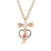 Disney Minnie Mouse Silver Pendant with Heart and Ribbon, Cubic Zirconia (VPCDS W0043)