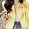 Spring and Autumn Style in Pink Loose Long Sleeves Small Coat Shirt