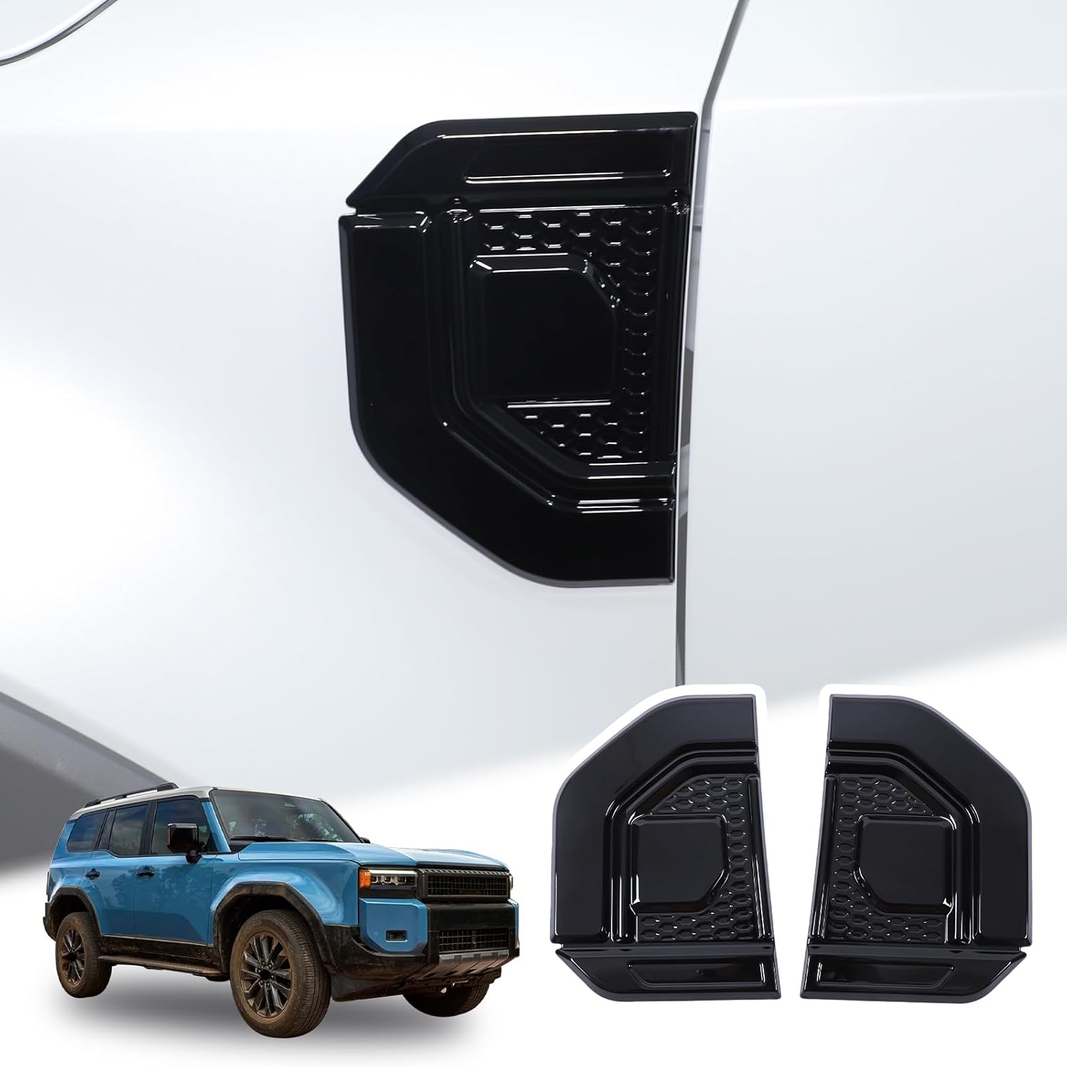 

Car Fender Air Vent Trim Sticker Compatible with Toyota Land Cruiser Prado 250 J250 LC250 /Le-x-us 2024 2025,Car Side Vent Cover Hood Intake Bezel чёрный