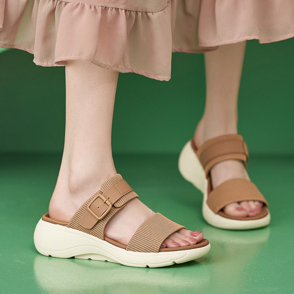 Women'S Walking Sandals Comfortable Air Cushion Platform Elastic Ankle Strap Open Toe Ourdoor Summer Shoes Sandalias Femininas