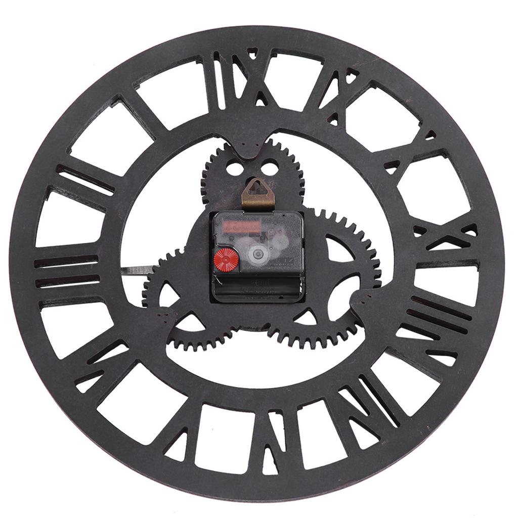 3D Rustic Handmade Wall Clock Gear Wooden Vintage Decor for Living Room/Office/Bar 80cm Gold
