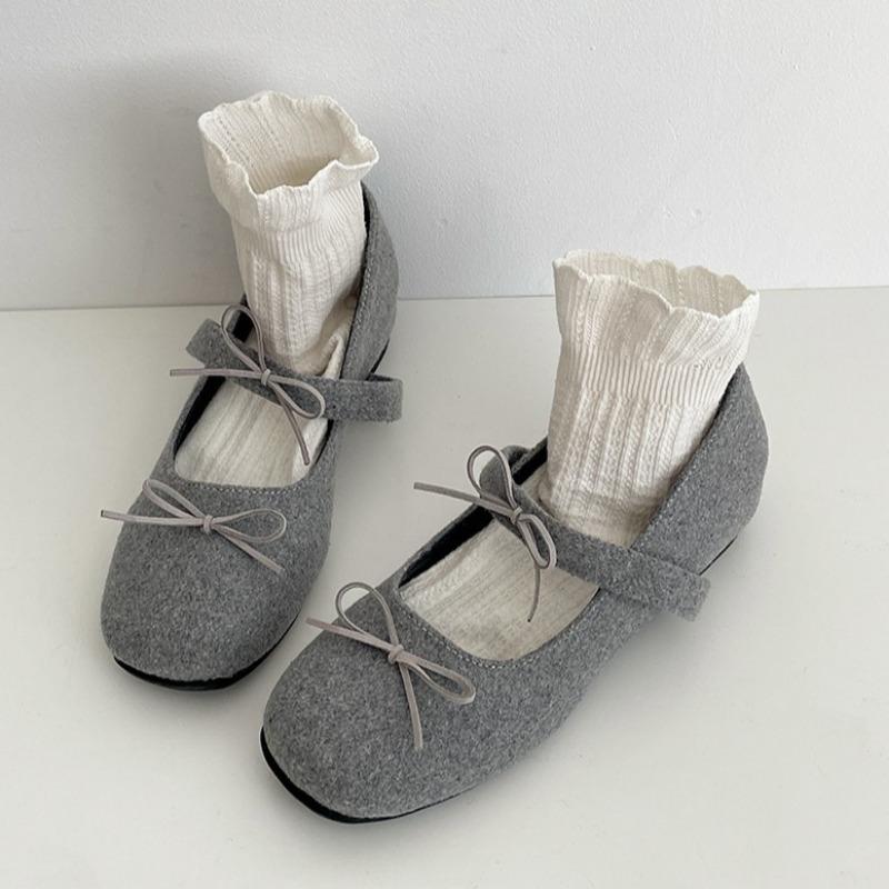 Fashion Retro Round Head Butterfly-knot Women Mary Jane Shoes Ladies Soft Sole Dress Flats Casual Street Style Ballet Shoes