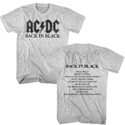 Maglietta da uomo ACDC Back in Black Album Tracks