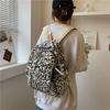 Zaino alla moda borsa in peluche con stampa leopardata da donna inverno nuovo semplice zaino per pendolari studenti borsa da donna