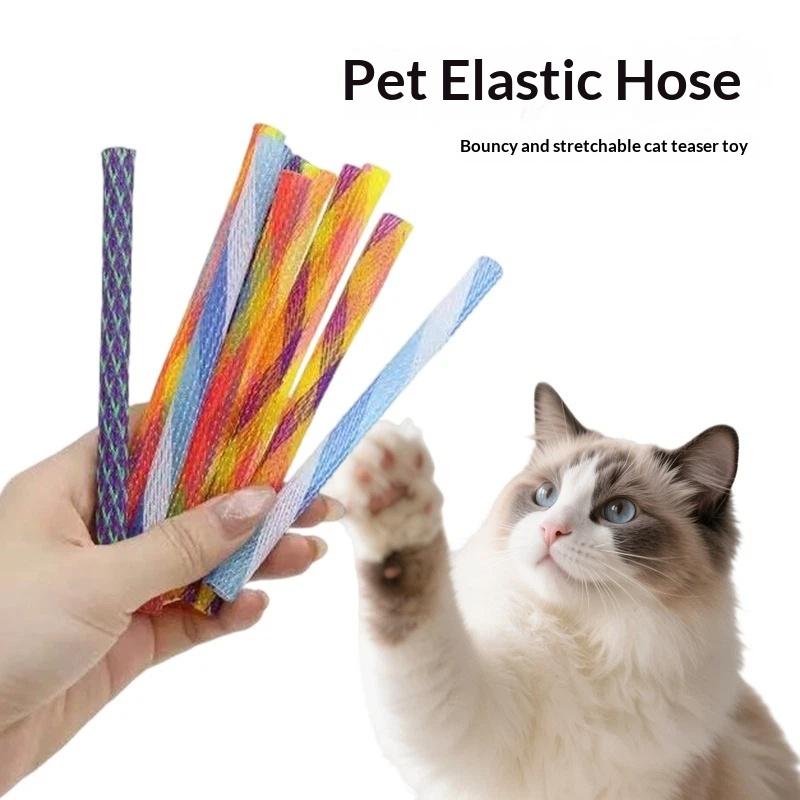 Cat Spring Toy Sticks 10 Pack Foldable Vibrant Colored Interactive Toys for Cat Indoor Outdoor Play Activities