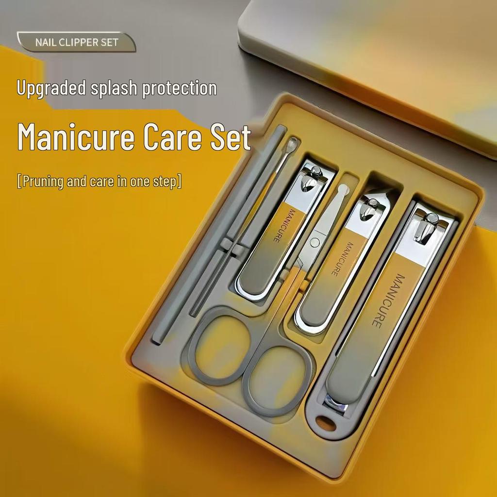 Portable Anti-Splash Nail Clipper Set - Manicure & Pedicure Tools with Nail Scissors in a Box