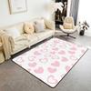 Cute Heart 3x5 Area Rug Cartoon Bow Knot Rugs for Living Room | Colorful Romantic Pink Fantasy Washable Rug,Valentine's Day Theme Love Heart