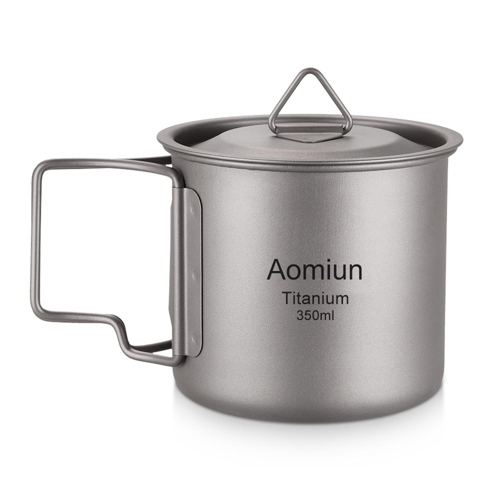 

Aomiun сверхлегкая титановая чашка для отдыха на природе портативный набор из 2 чашек 300 мл 650 мл походная пикниковая чашка для воды